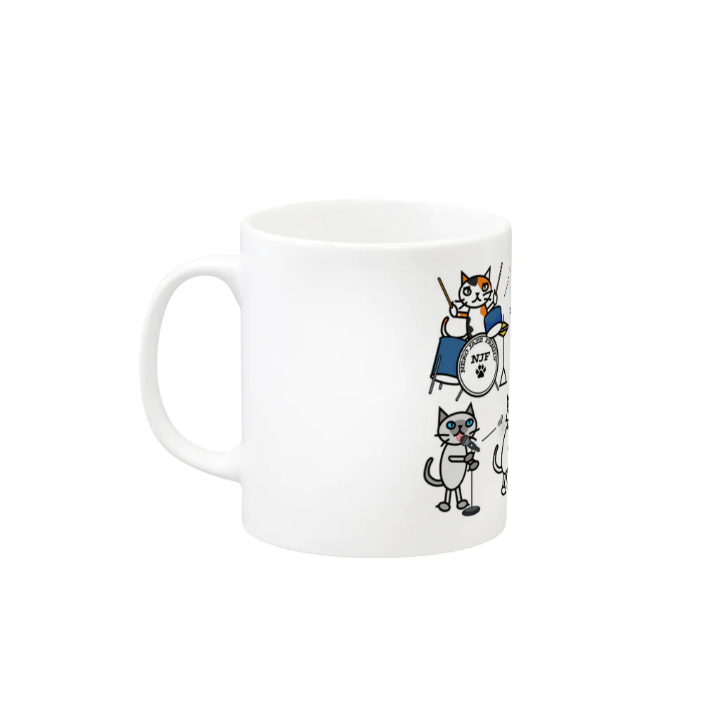 saxfactionのねこジャズファミリー（横） Mug :left side of the handle