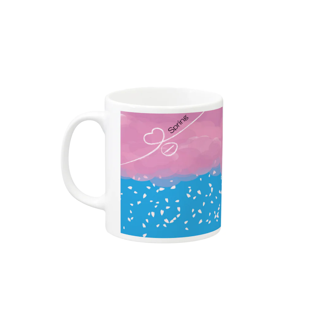 kawaii shopの季節のマグカップ　(春) Mug :left side of the handle