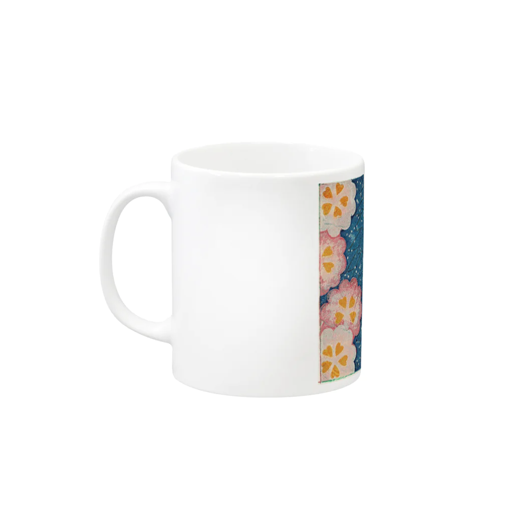 版画舎かちの【菊に桜】…栗毛の馬… Mug :left side of the handle