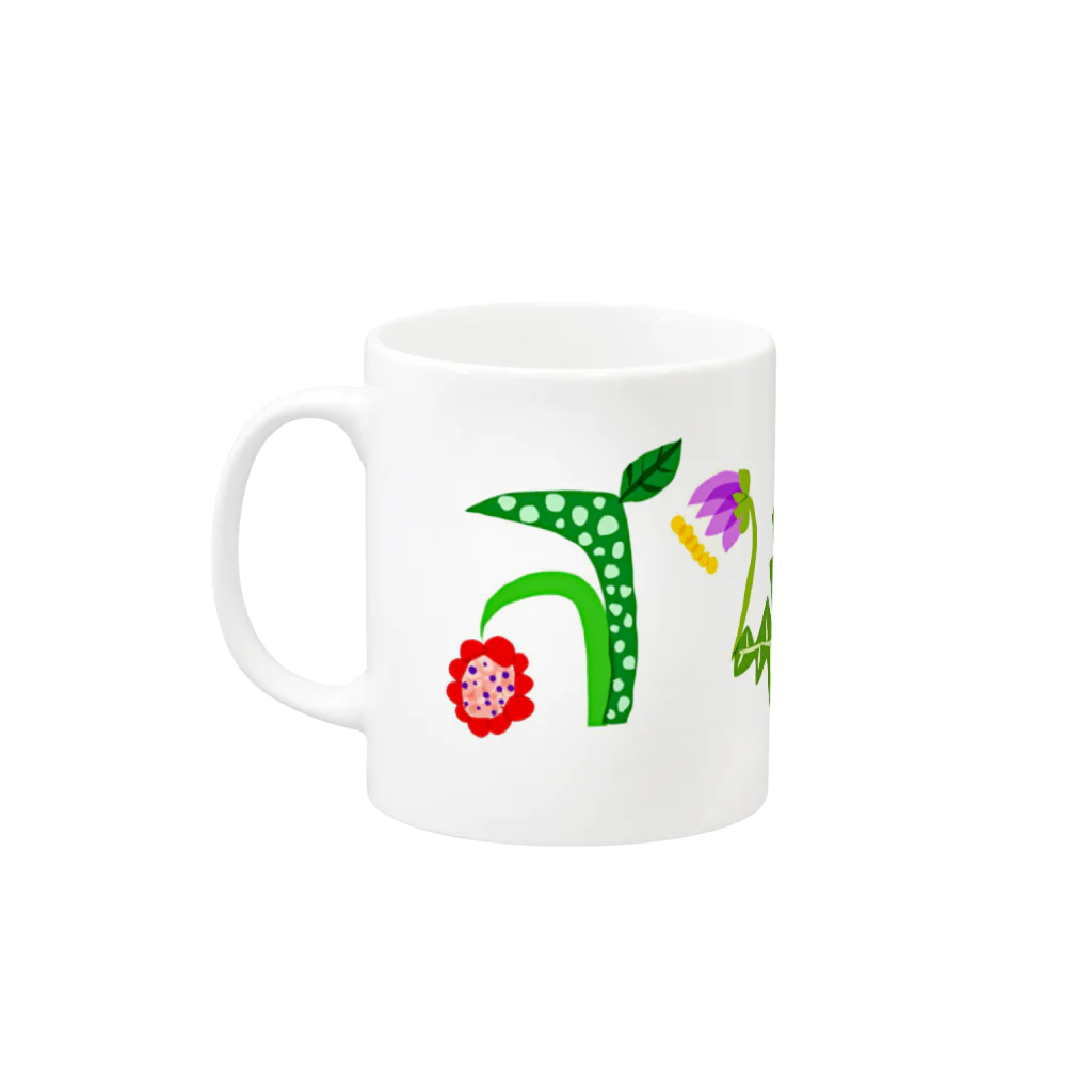 PAPADan【ぱぱだん】のสบายサバーイ タイ文字　花文字 Mug :left side of the handle