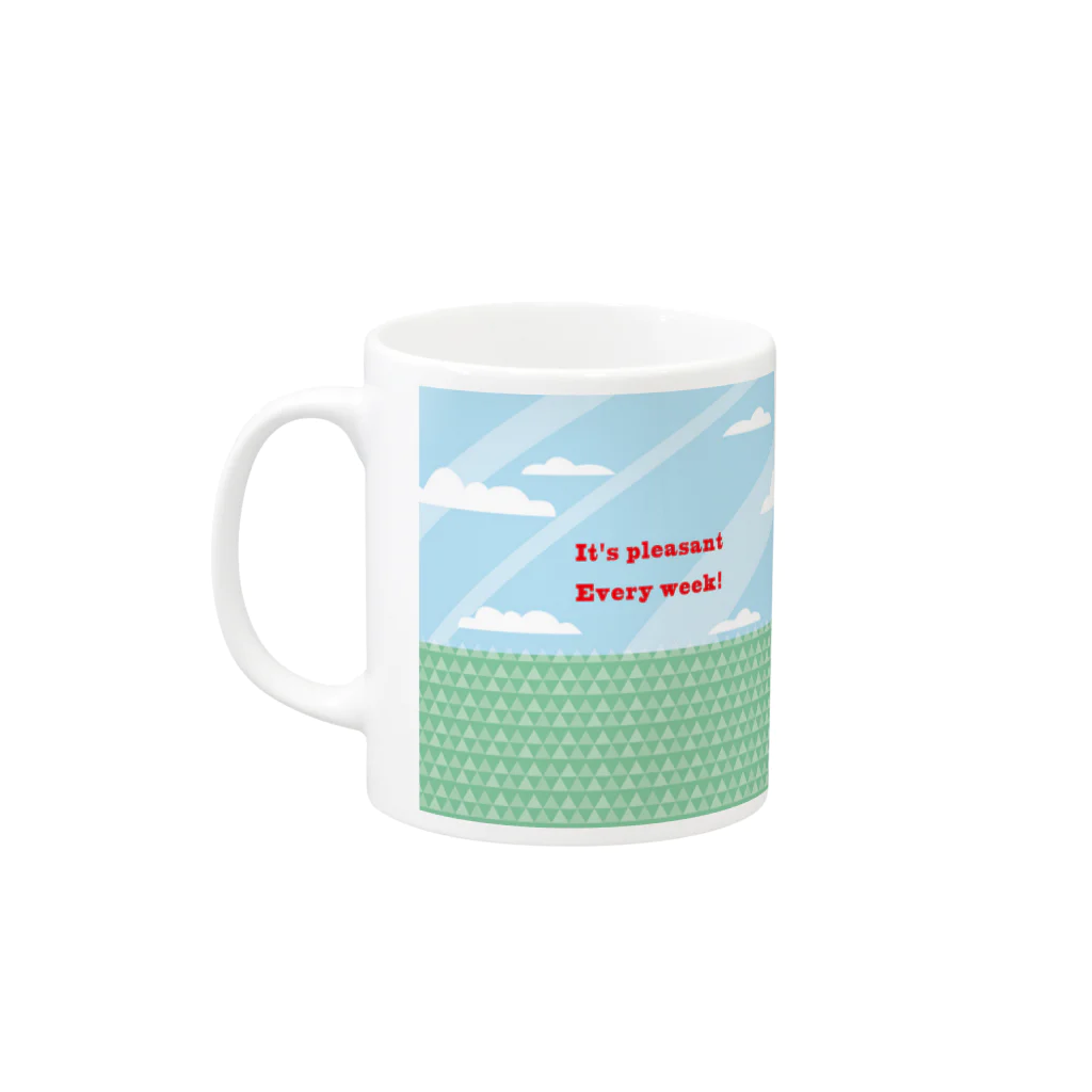 Umaryのペアマグカップ(芝) Mug :left side of the handle