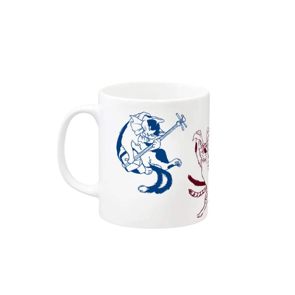 でんや　SUZURI店のねこまたMC Mug :left side of the handle