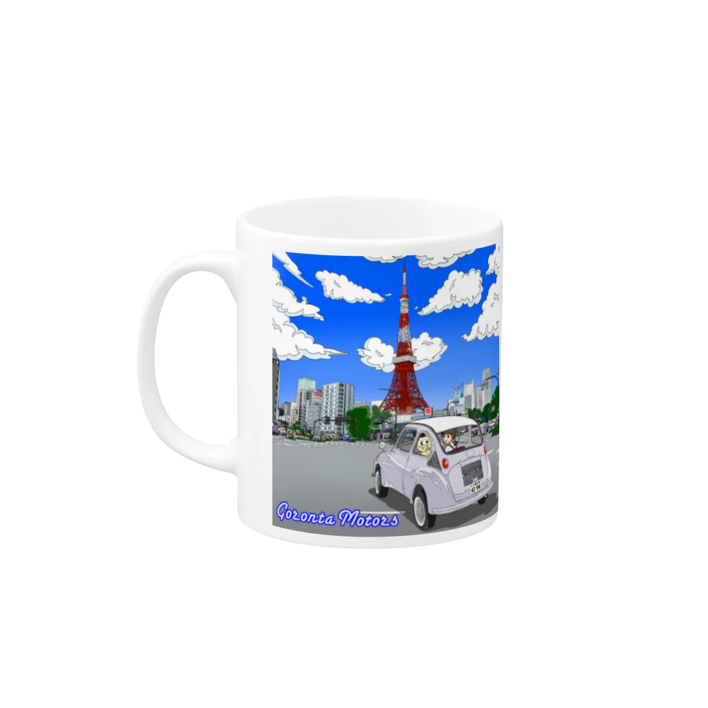 GorontaMotorsの東京タワーとごろんた Mug :left side of the handle