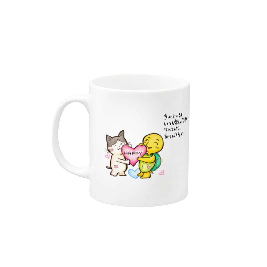 ねこのび屋のかめねこちゃん Mug :left side of the handle