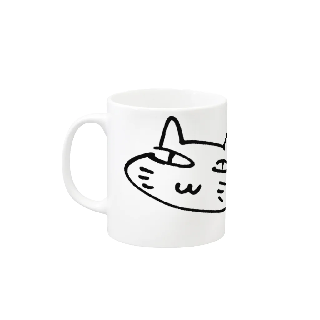 ゼロカロリの欲深きねこ（黒） Mug :left side of the handle