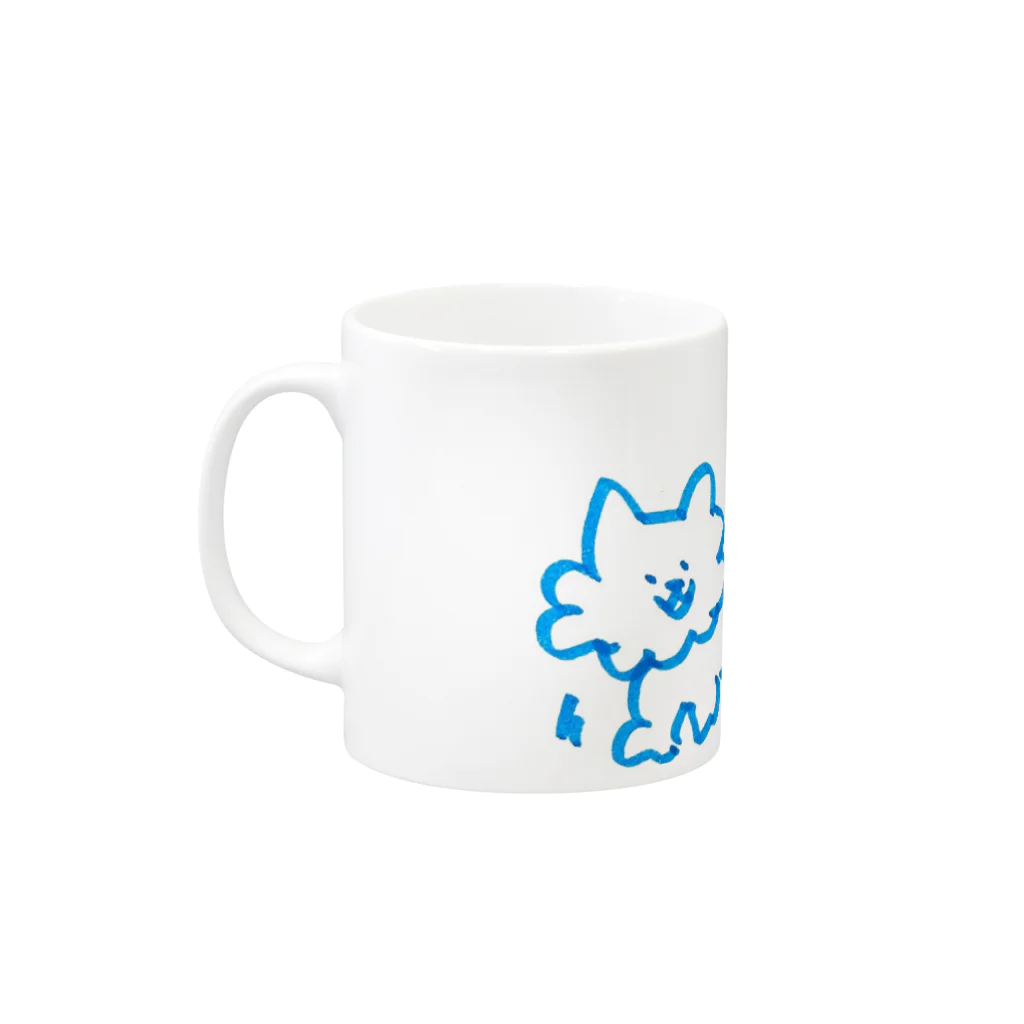 きまぐれ雑貨店の妹が落書きしたいっぬ親子 Mug :left side of the handle