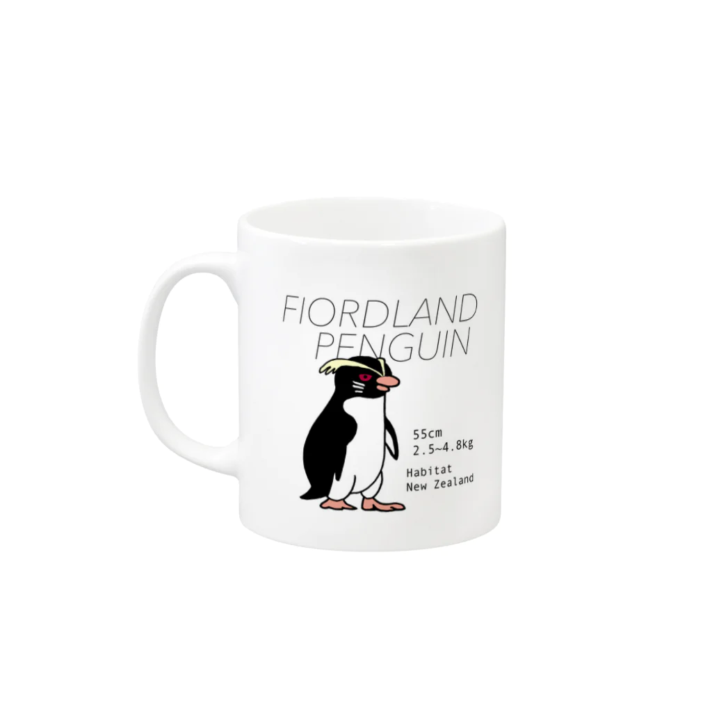 空とぶペンギン舎のフィヨルドランドペンギンマグ Mug :left side of the handle