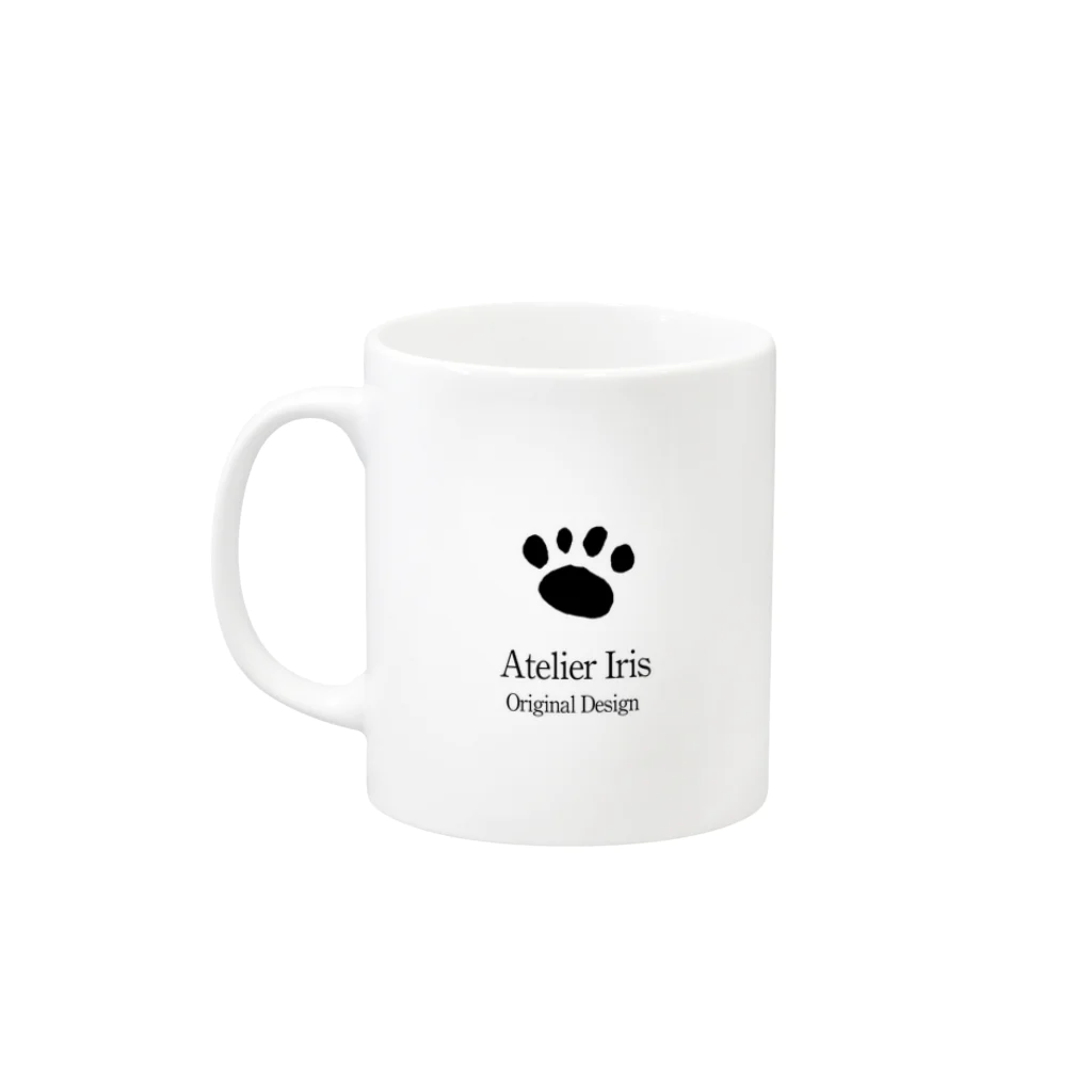 アトリエアイリスの白猫マグカップ Mug :left side of the handle