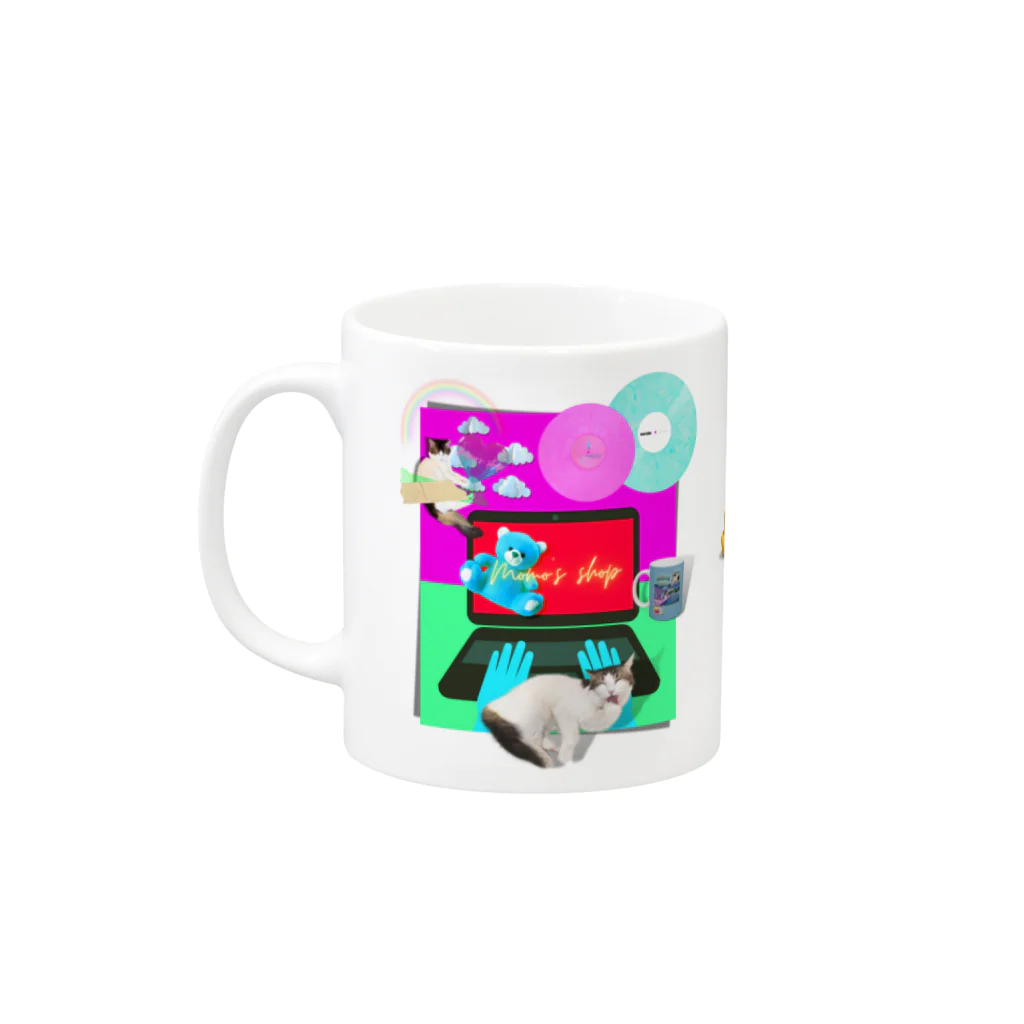 𝙈𝙊𝙈𝙊'𝙨 𝙎𝙝𝙤𝙥のMOMOはPCがお好き-3 Mug :left side of the handle