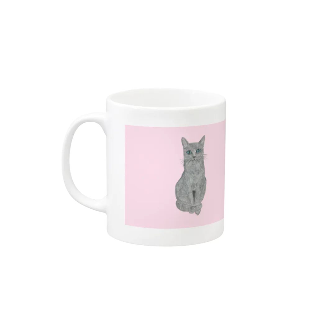 Coshi-Mild-Wildのロシアンブルー_3だぞッ😻 Mug :left side of the handle