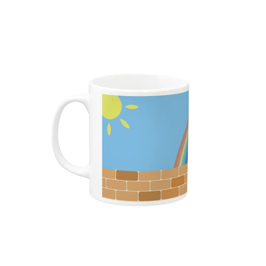 くまお画伯オンラインショップくまお堂のうさぎのひなた Mug :left side of the handle