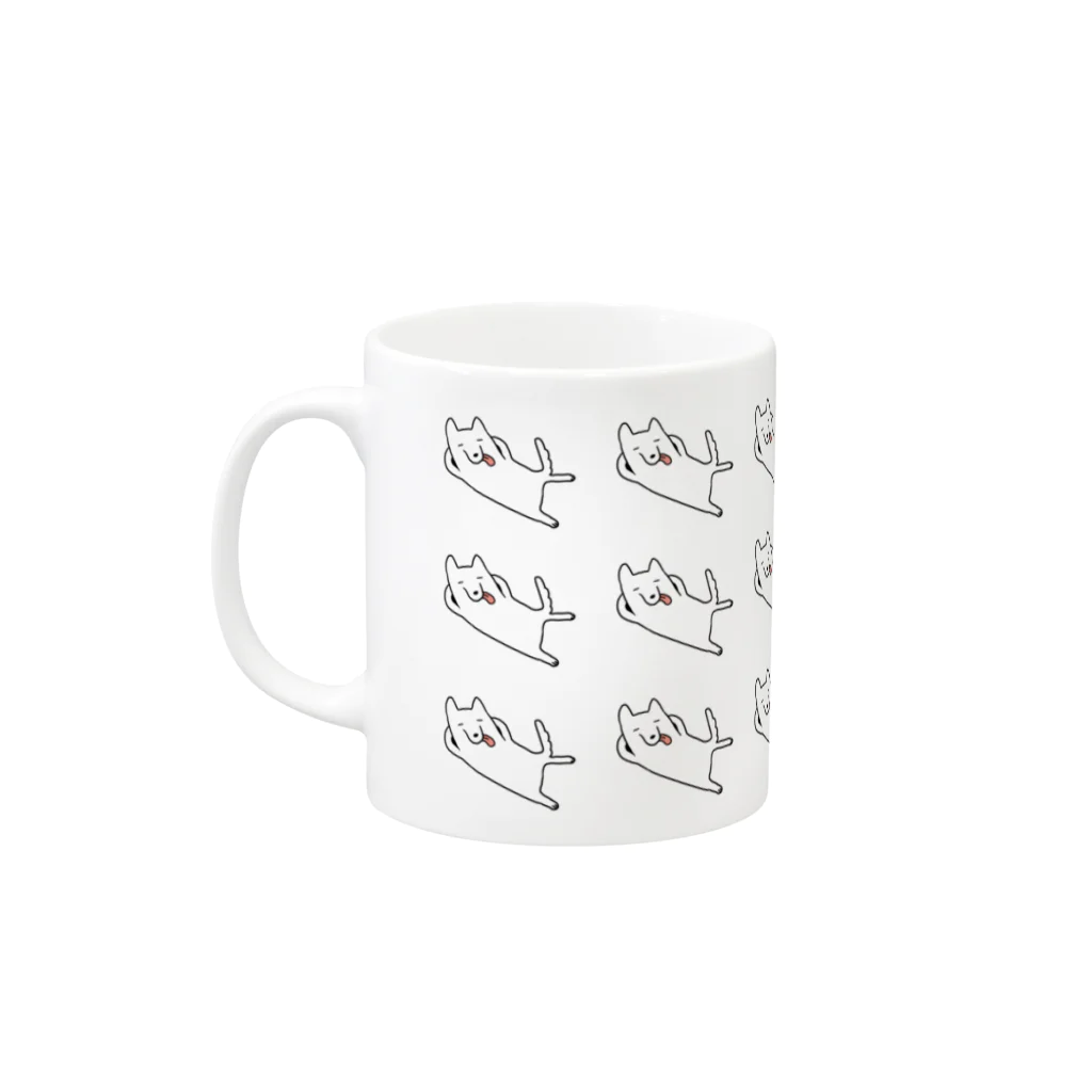 ゆるいぬ部の犬大きめ柄マグカップ  Mug :left side of the handle