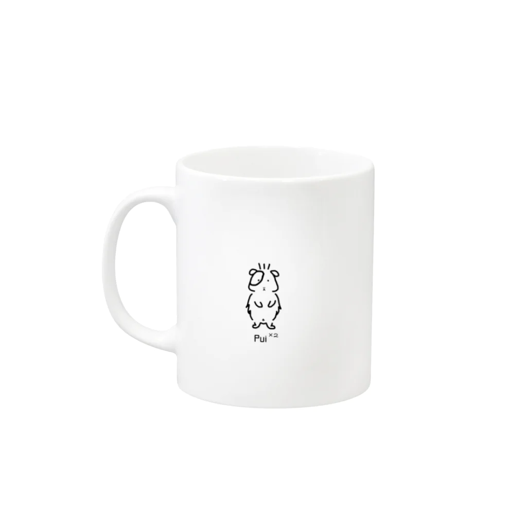 動物イラストのモルモット Mug :left side of the handle