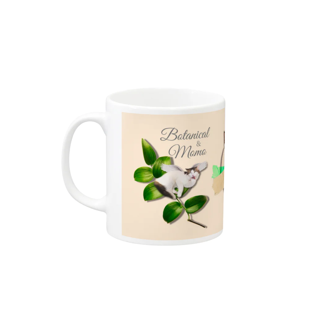 𝙈𝙊𝙈𝙊'𝙨 𝙎𝙝𝙤𝙥のbotanical-MOMO-02 Mug :left side of the handle