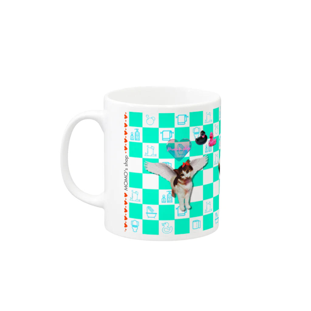 𝙈𝙊𝙈𝙊'𝙨 𝙎𝙝𝙤𝙥のCleanliness first-04　ロゴ付き Mug :left side of the handle