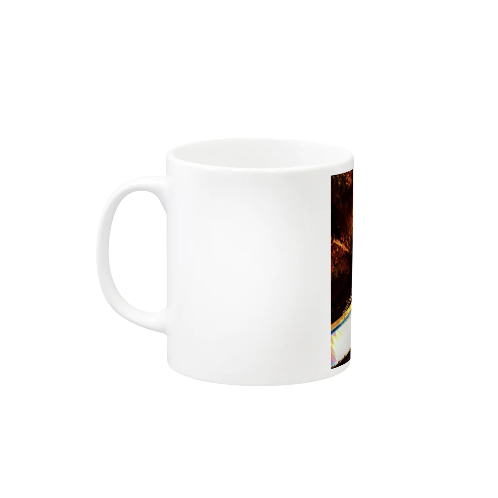 みの茜色の夕日 Mug :left side of the handle