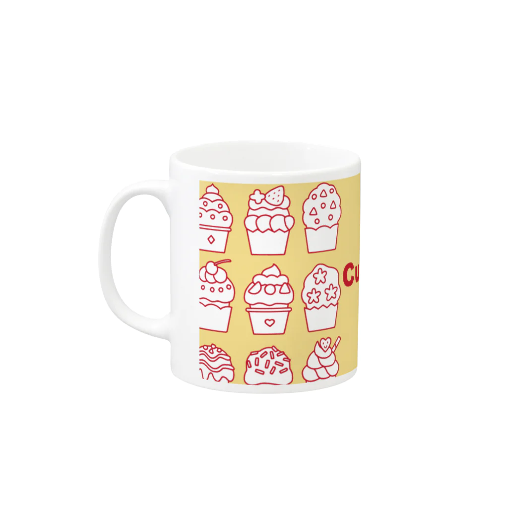 Cafe・de・ぬりえ ShopのCupcake Mug :left side of the handle