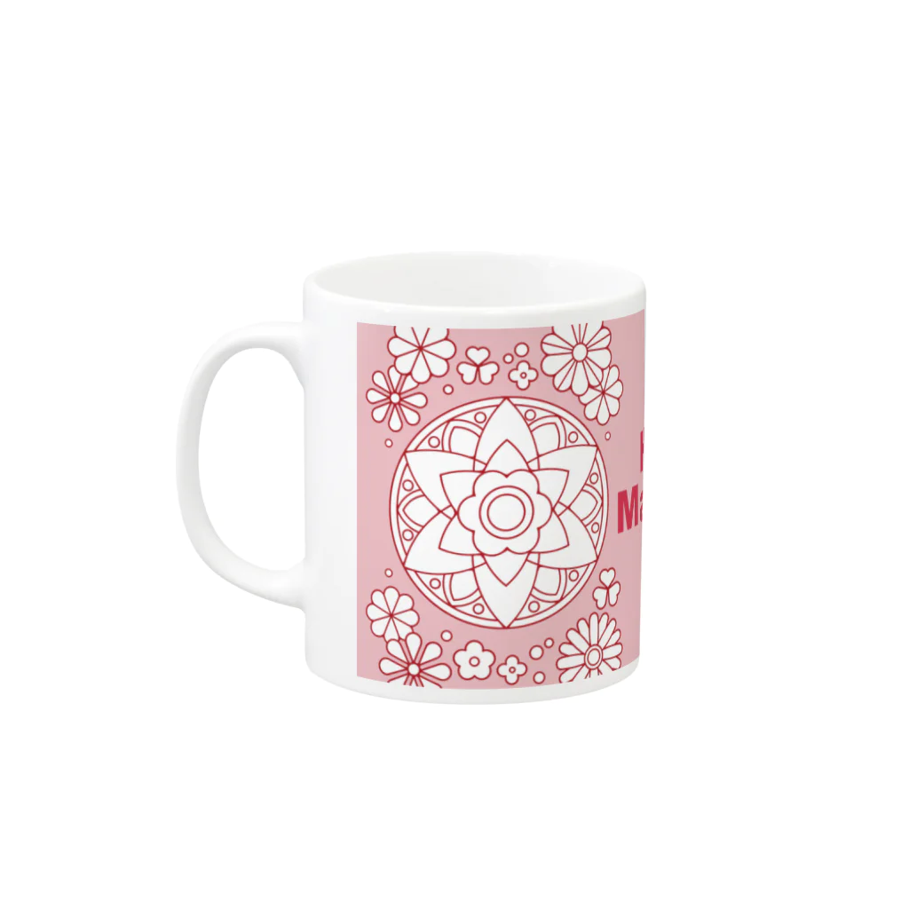 Cafe・de・ぬりえ ShopのHana Mandara Mug :left side of the handle
