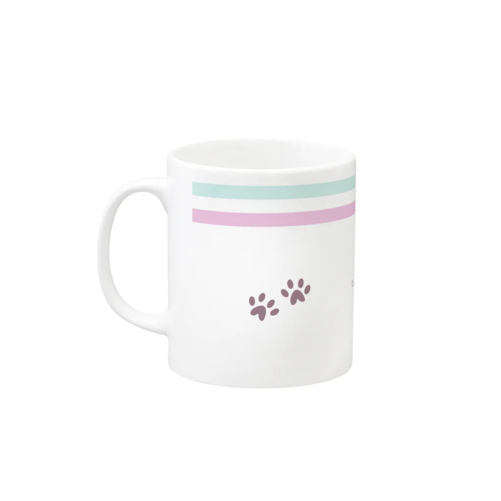 ねこだもストアのベストフレンド♡ねこマグNEW（ブルー×ピンク） Mug :left side of the handle