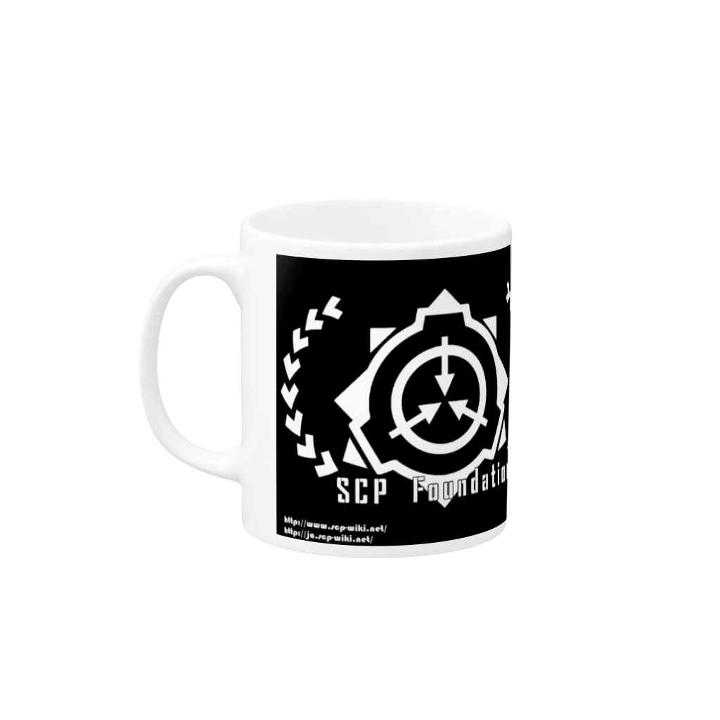 トランジスタ＠ SCP FoundationのSCP財団ロゴグッズ-コップ黒[SCP Foundation] Mug :left side of the handle