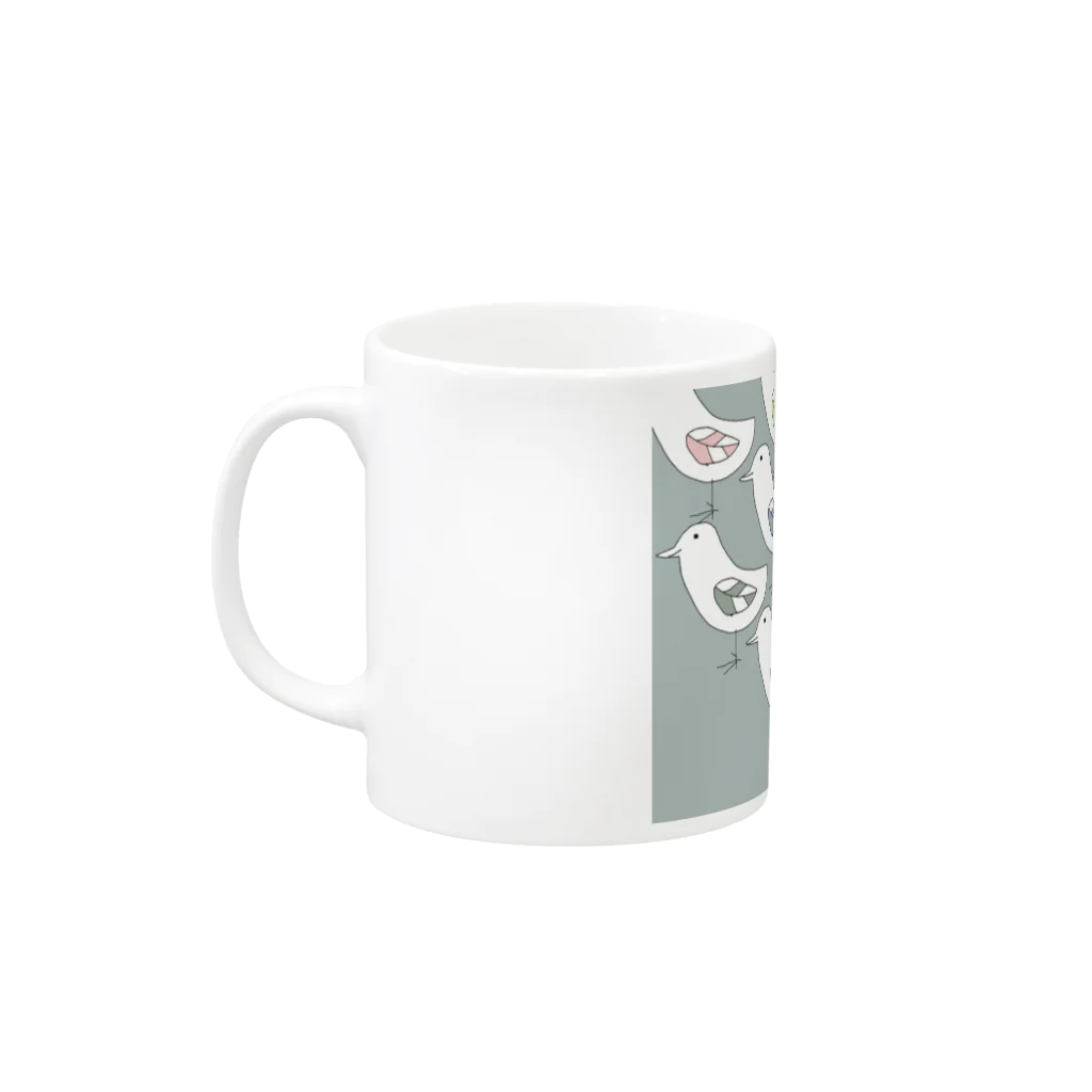 うめぼし商店のトリとトリとトリと Mug :left side of the handle