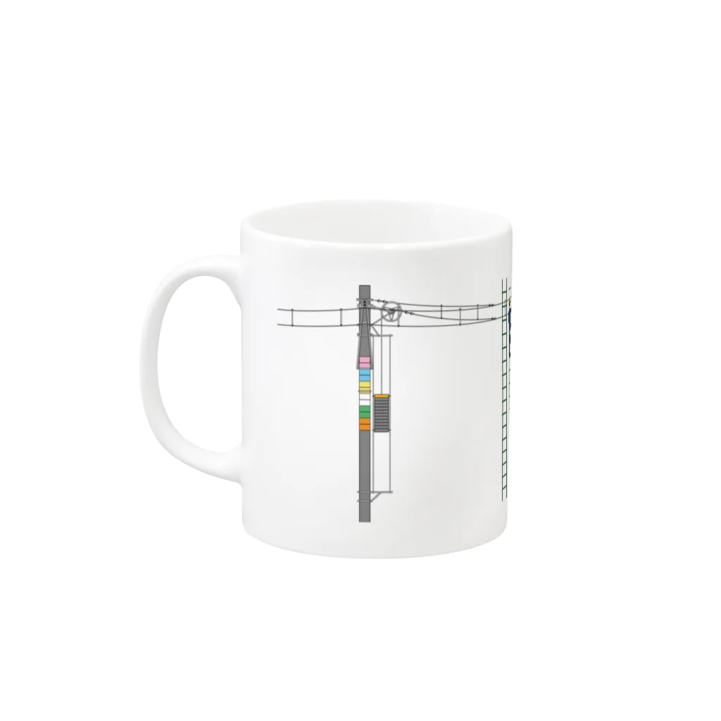 新商品PTオリジナルショップの架線工事中 Mug :left side of the handle