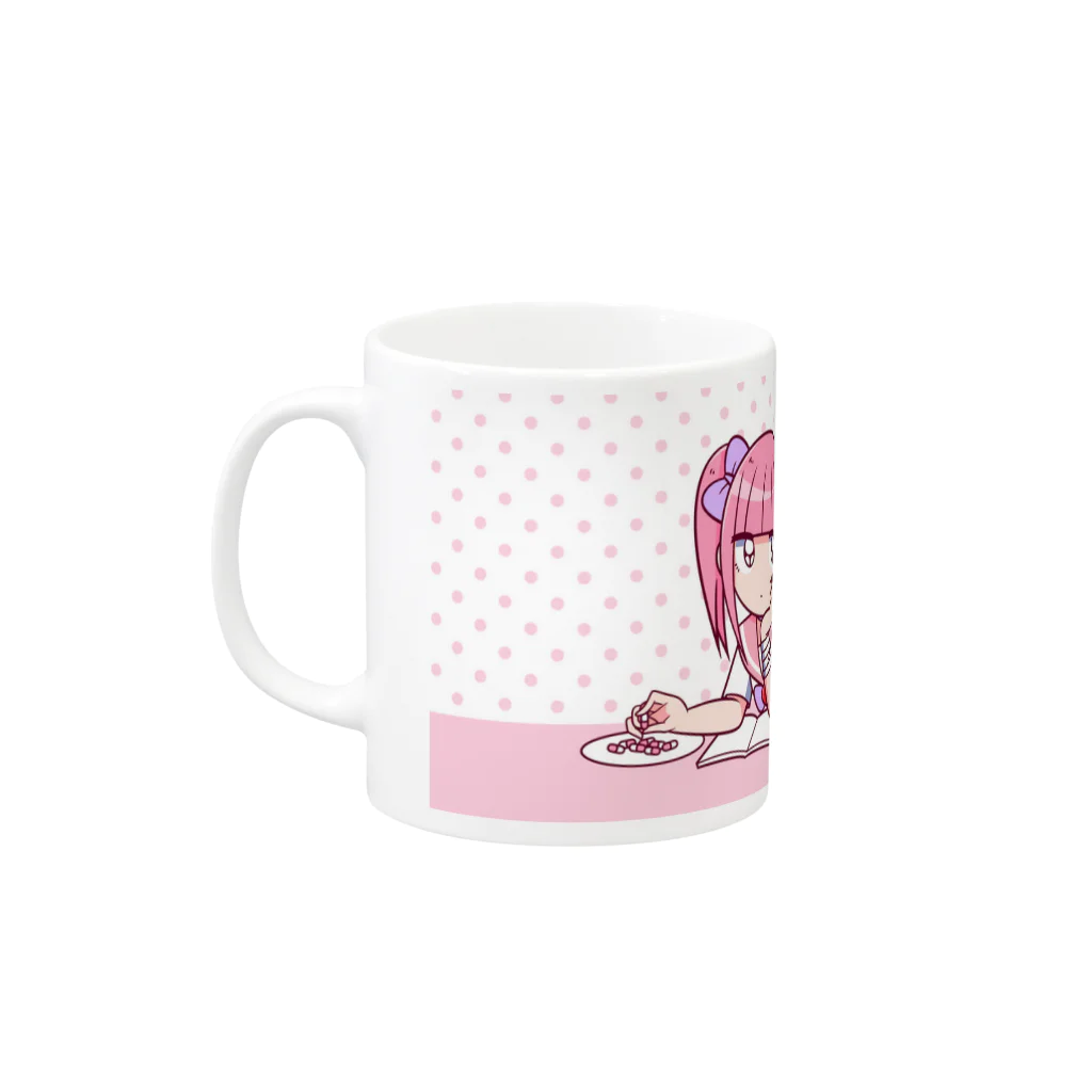 💗江崎びす子officialスズリ💗のメンヘラチャンねそべり Mug :left side of the handle