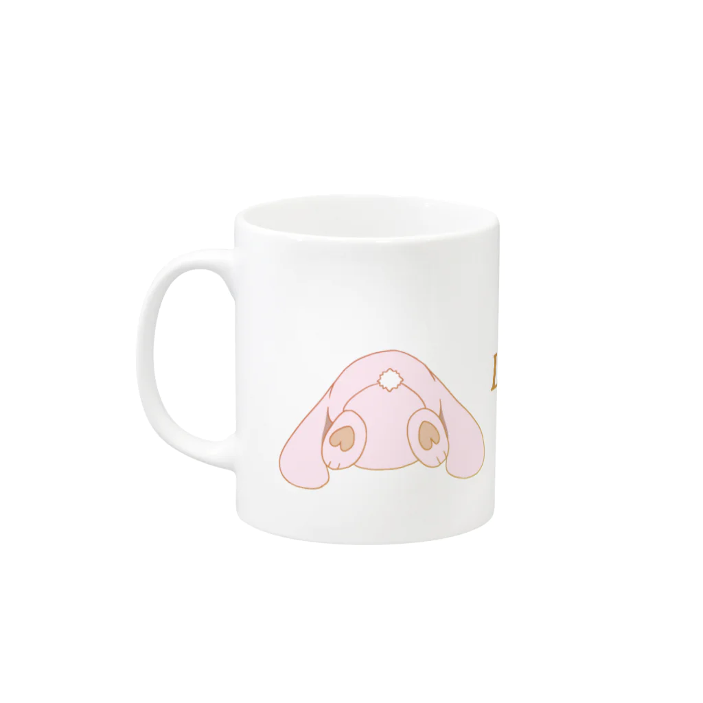 あとりえみなぎのももいろらびん　マグ Mug :left side of the handle