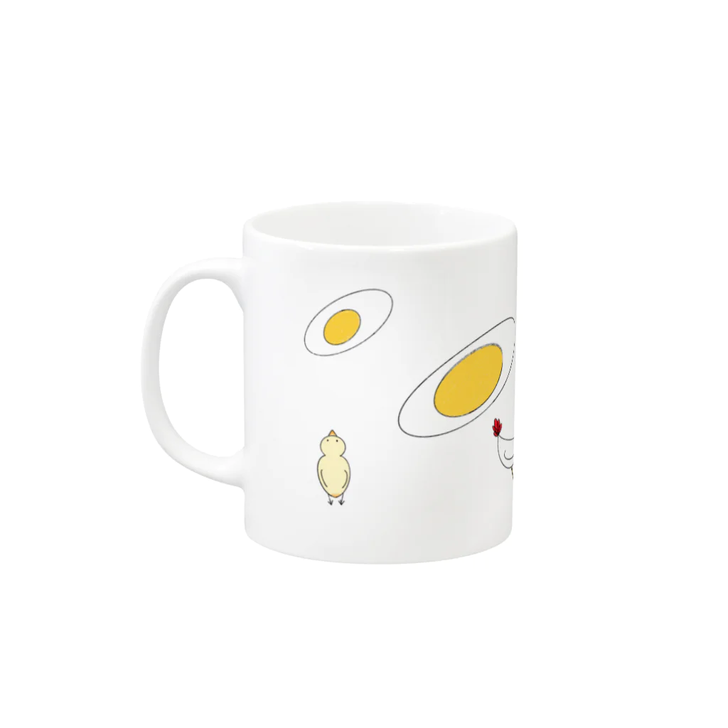 Lucieの鶏が先か卵が先か Mug :left side of the handle