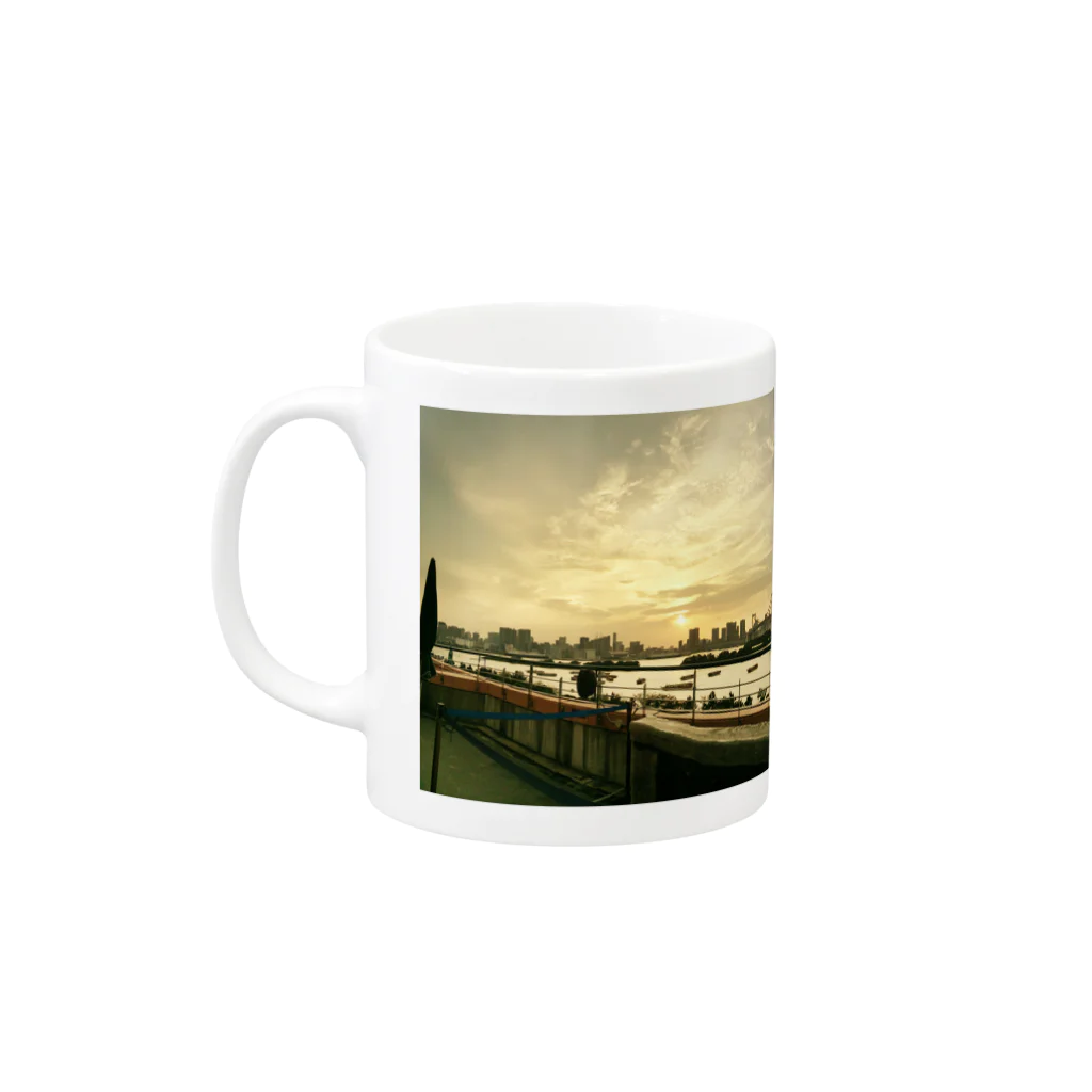 猫ぱんち５秒前のDaiba Sunset Mug :left side of the handle