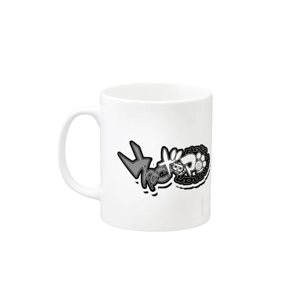 ねこガンマン オフィシャル。のねこガンマン(波のり) Mug :left side of the handle