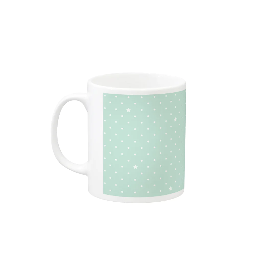 雑貨店のマグカップしろくまみずたま Mug :left side of the handle