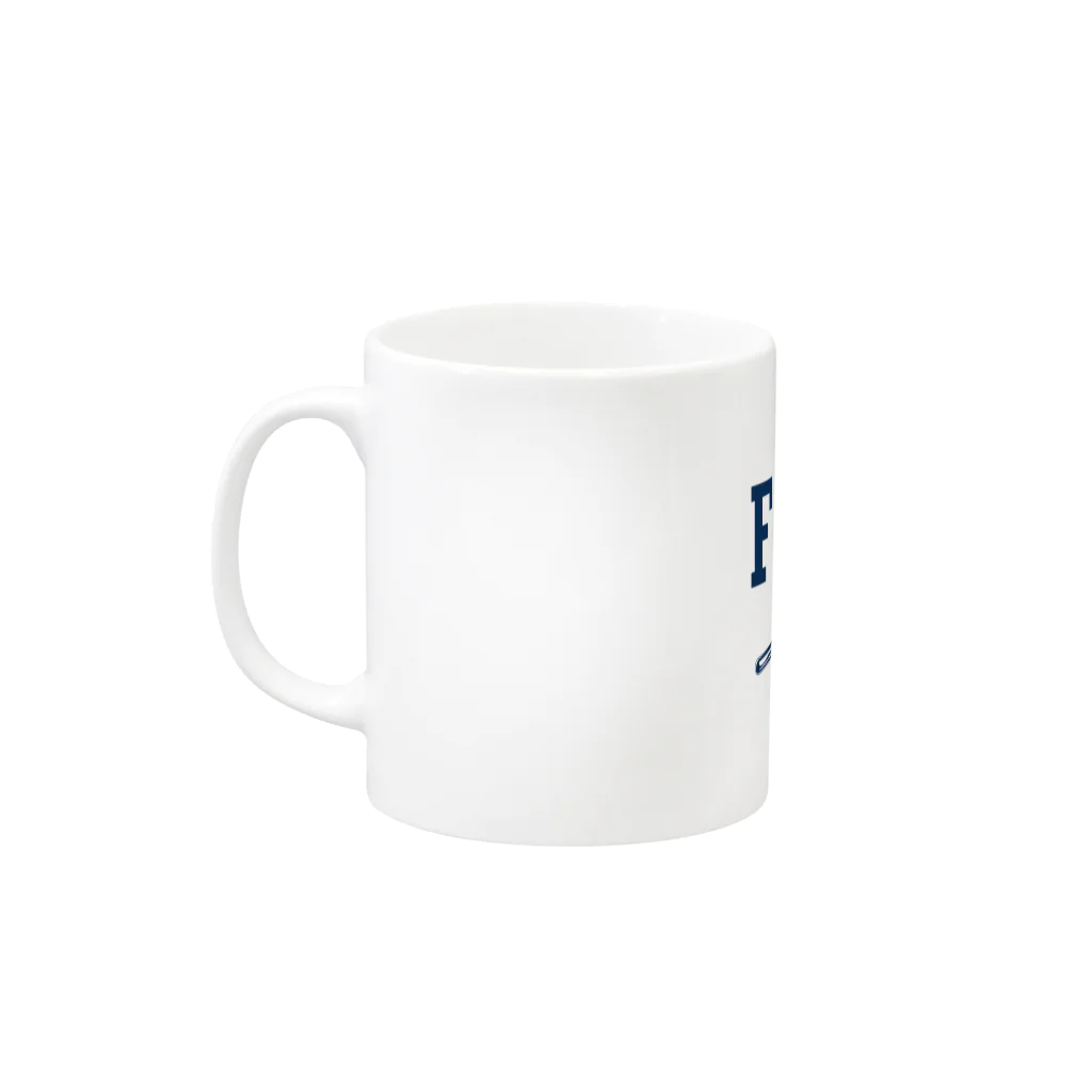 LONESOME TYPE ススのFORK (NAVY) Mug :left side of the handle