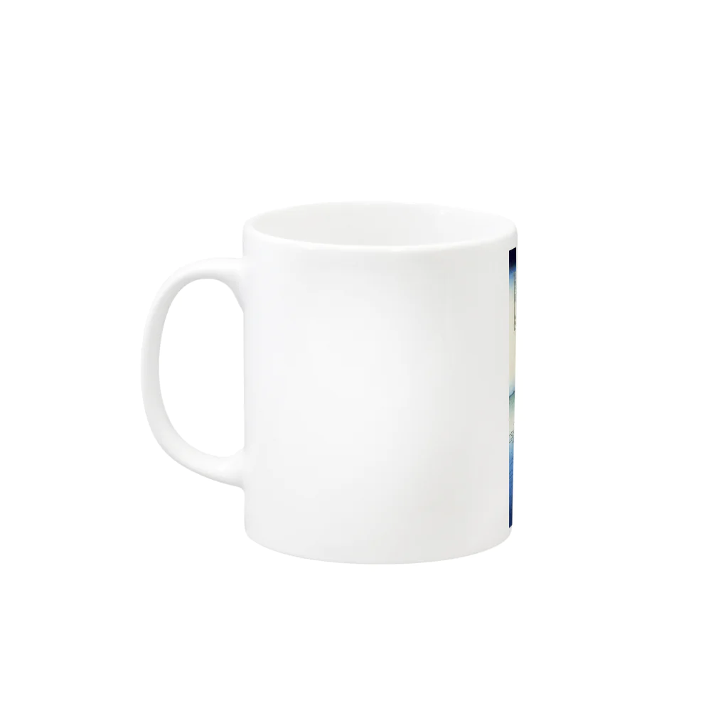 世界の絵画アートグッズの葛飾北斎《富嶽三十六景 上総の海路》 Mug :left side of the handle