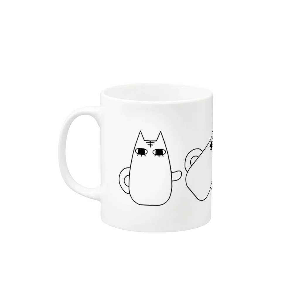 宇榮原のローリングしたまつげねこマグカップ Mug :left side of the handle