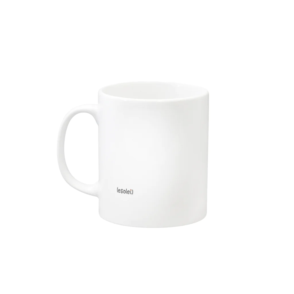 エッグとなかまたちのソレイリードッグのマグカップ Mug :left side of the handle