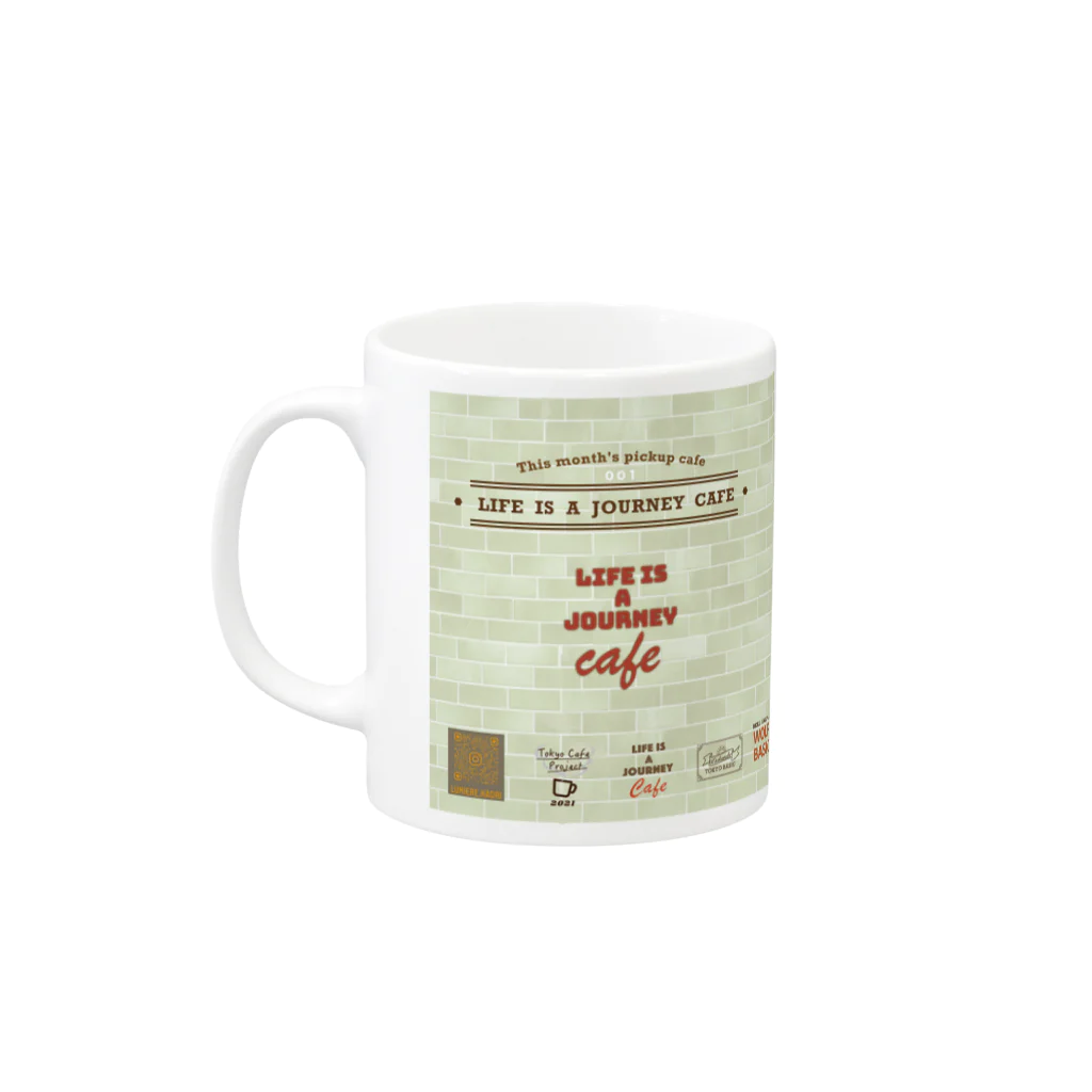 タカラベカオリ(オオカミイラストレーター)のLIFE IS A JOURNEY CAFE マグ Mug :left side of the handle