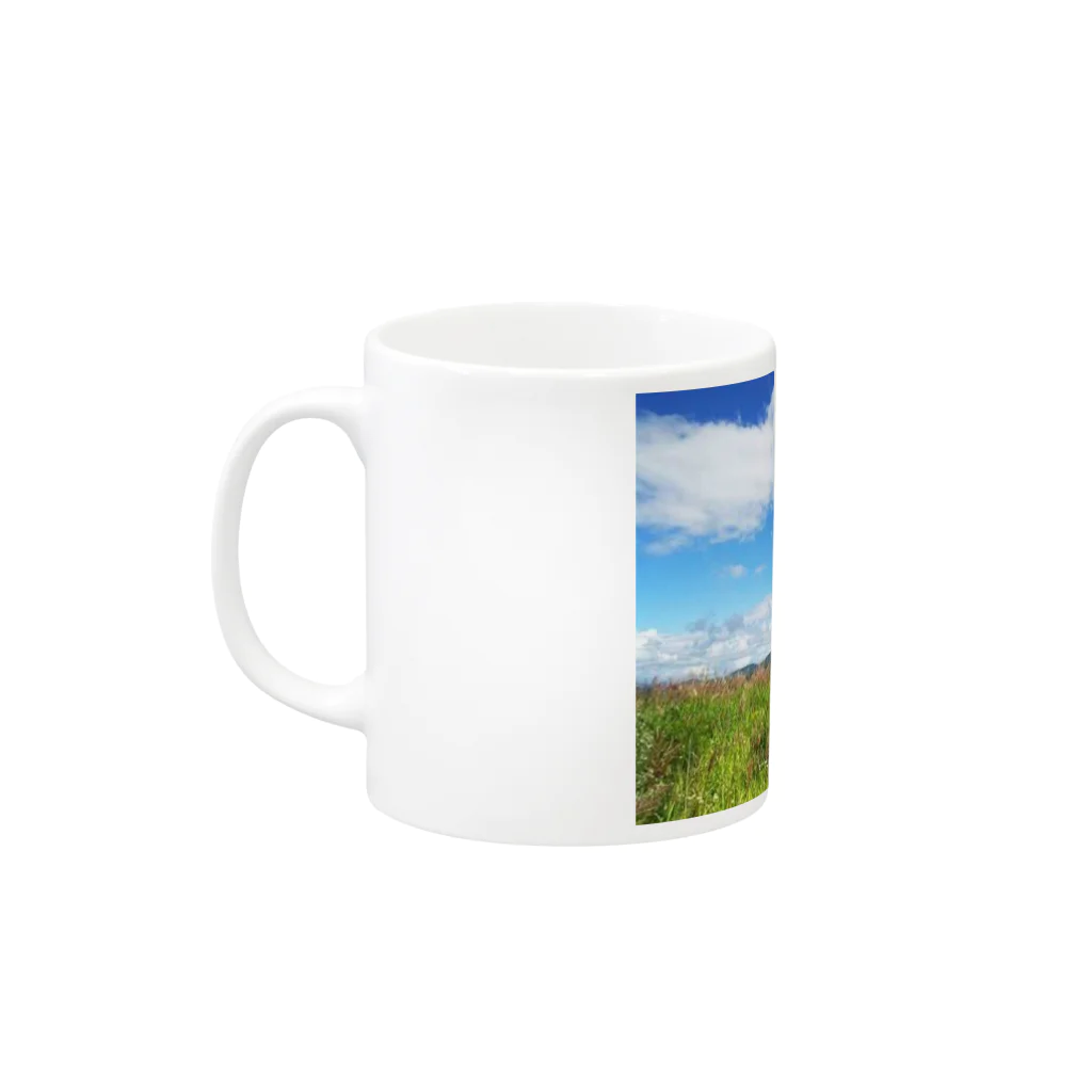 0401 ~ April Fool ~のにわとり親子とおにぎり君。(ピクニックverマグ) Mug :left side of the handle