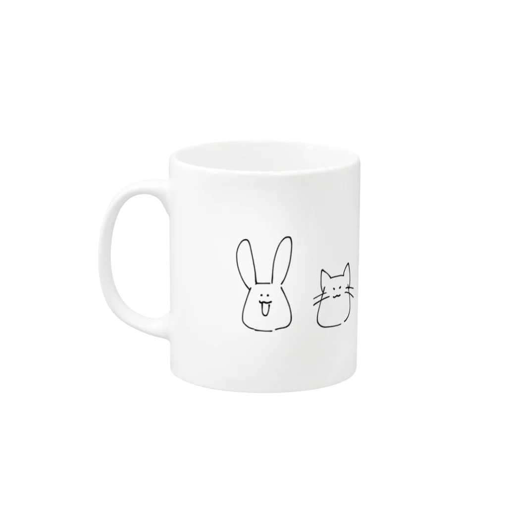 さくちゃ👶の愉快な動物たち Mug :left side of the handle