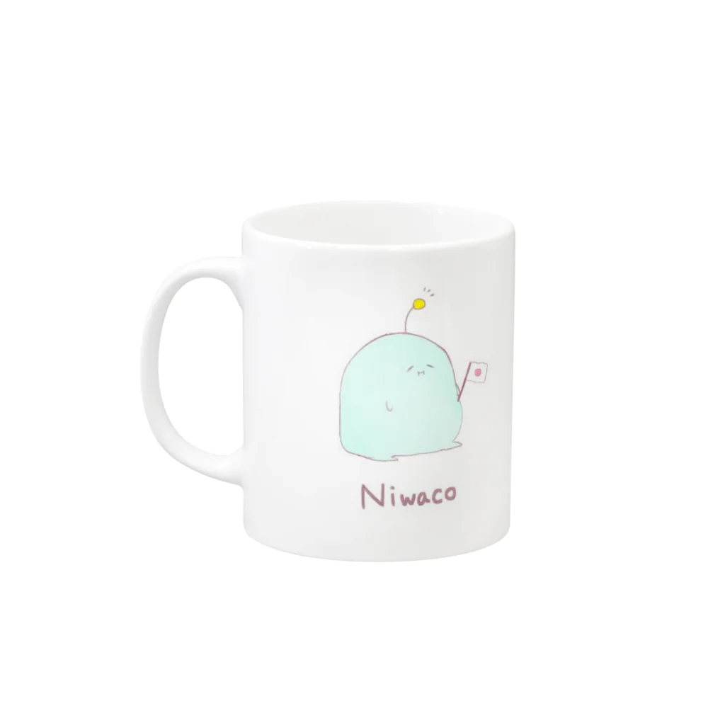 にわこのにわこくん Mug :left side of the handle