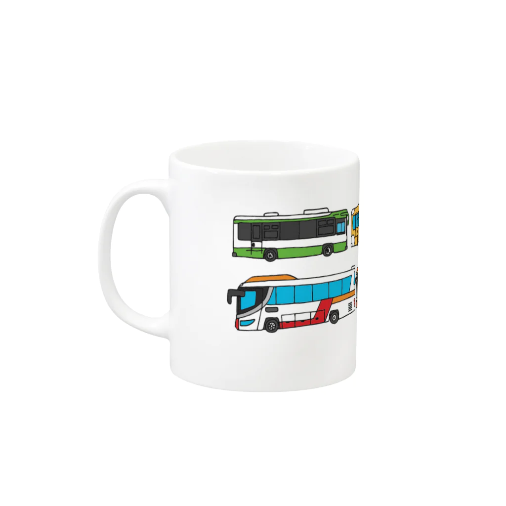 乗り物イラストレーター井上広大　オンラインショップのbuses Mug :left side of the handle