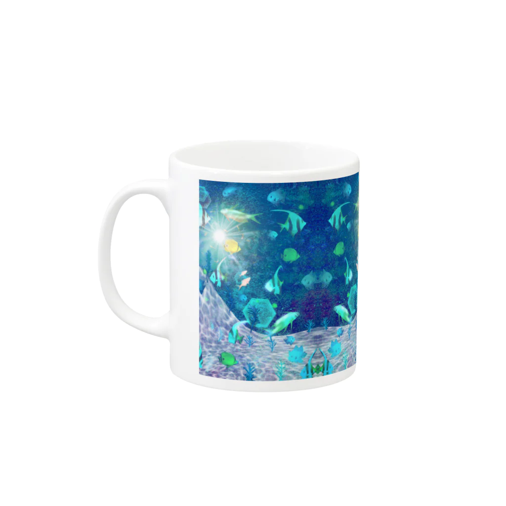 ＳＩＬＶＥＲＷＯＬＦＭＥＮmixculturedesinの５月NEW「海底宇宙」 Mug :left side of the handle