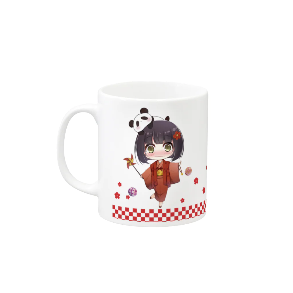 唯香のなにかのお店SUZURI支店の小唯ちゃんマグカップ Mug :left side of the handle