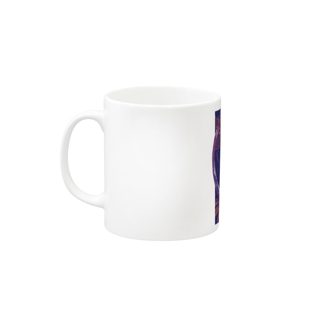檸檬飴のカサブランカとクレステッドゲッコー(パープル) Mug :left side of the handle