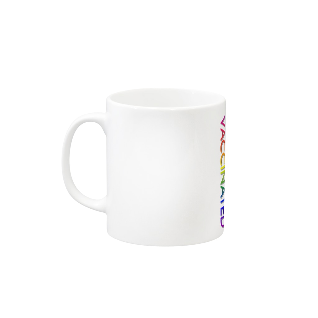 でおきしりぼ子のCOVID-19_ワクチン完全接種済(縦) Mug :left side of the handle