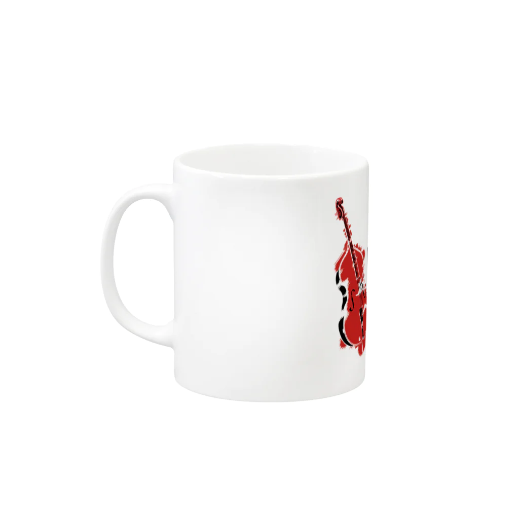 あおちゃん商会のHeart Strings (woodbass) Red Mug :left side of the handle