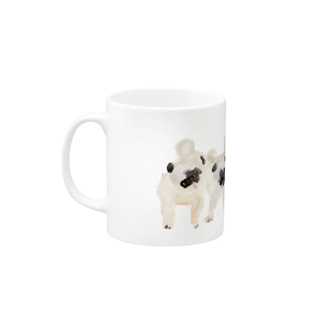 emi yamaguchi goods shopのpugs マグカップの取っ手の左面