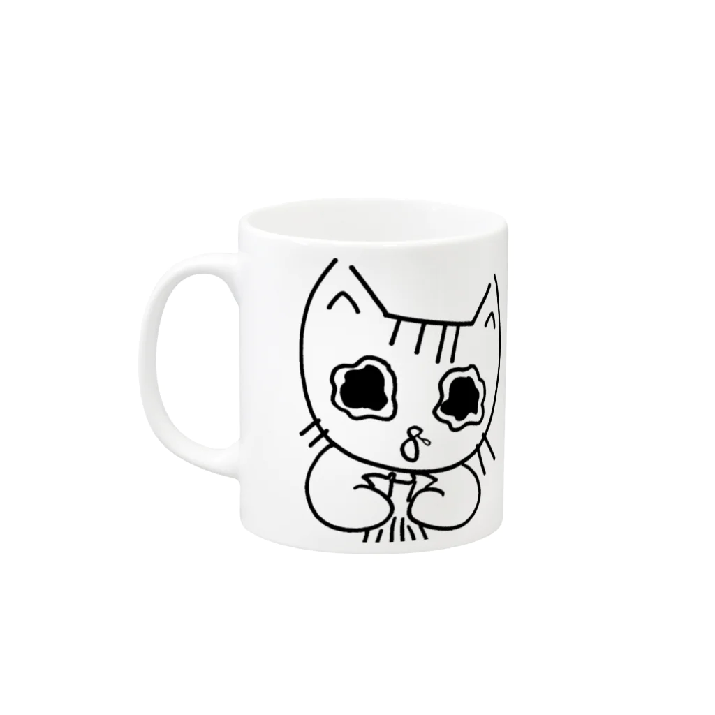 Satosee!Link（サトシドットリンク）のしろねこのミケコ。SP Mug :left side of the handle