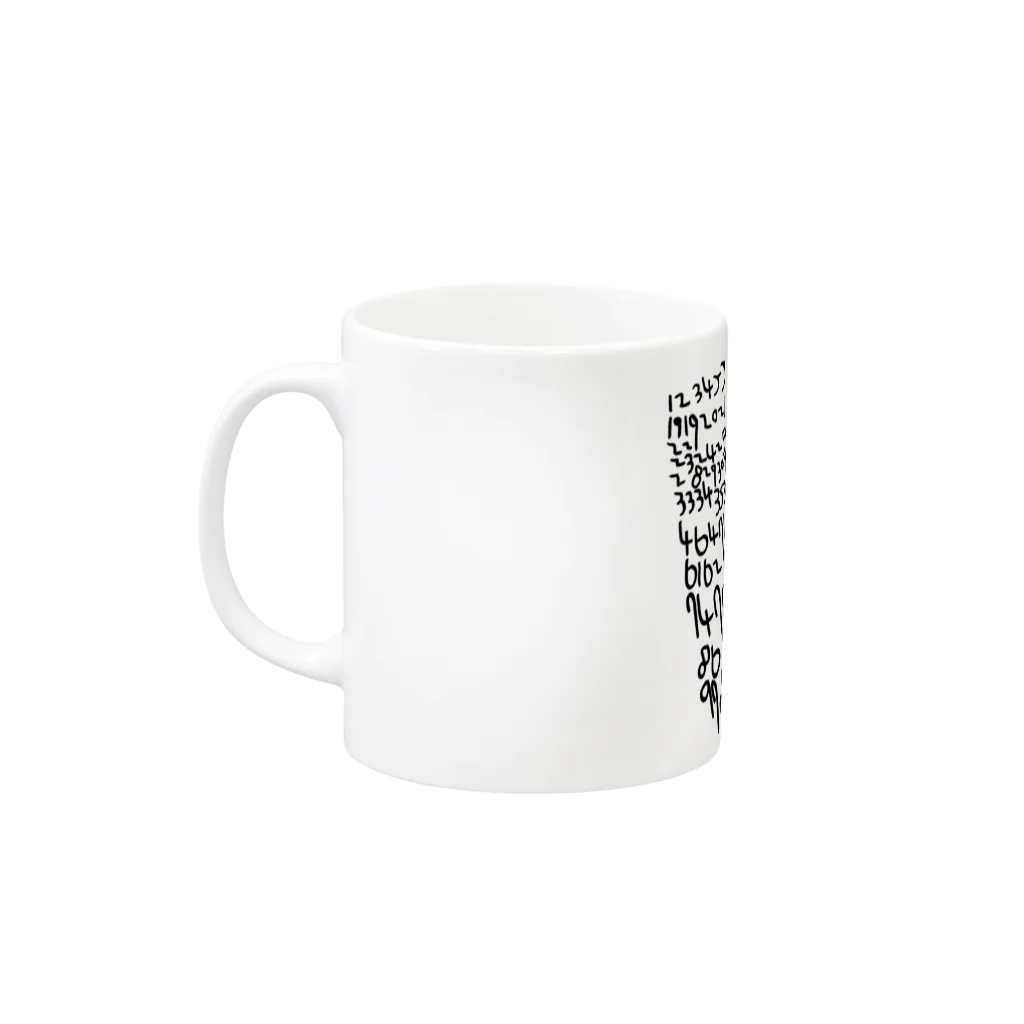 オルデのまるふぉんと１から100 Mug :left side of the handle