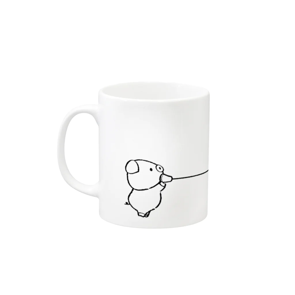 ぶたっ花° -butappana-の糸電話 Mug :left side of the handle